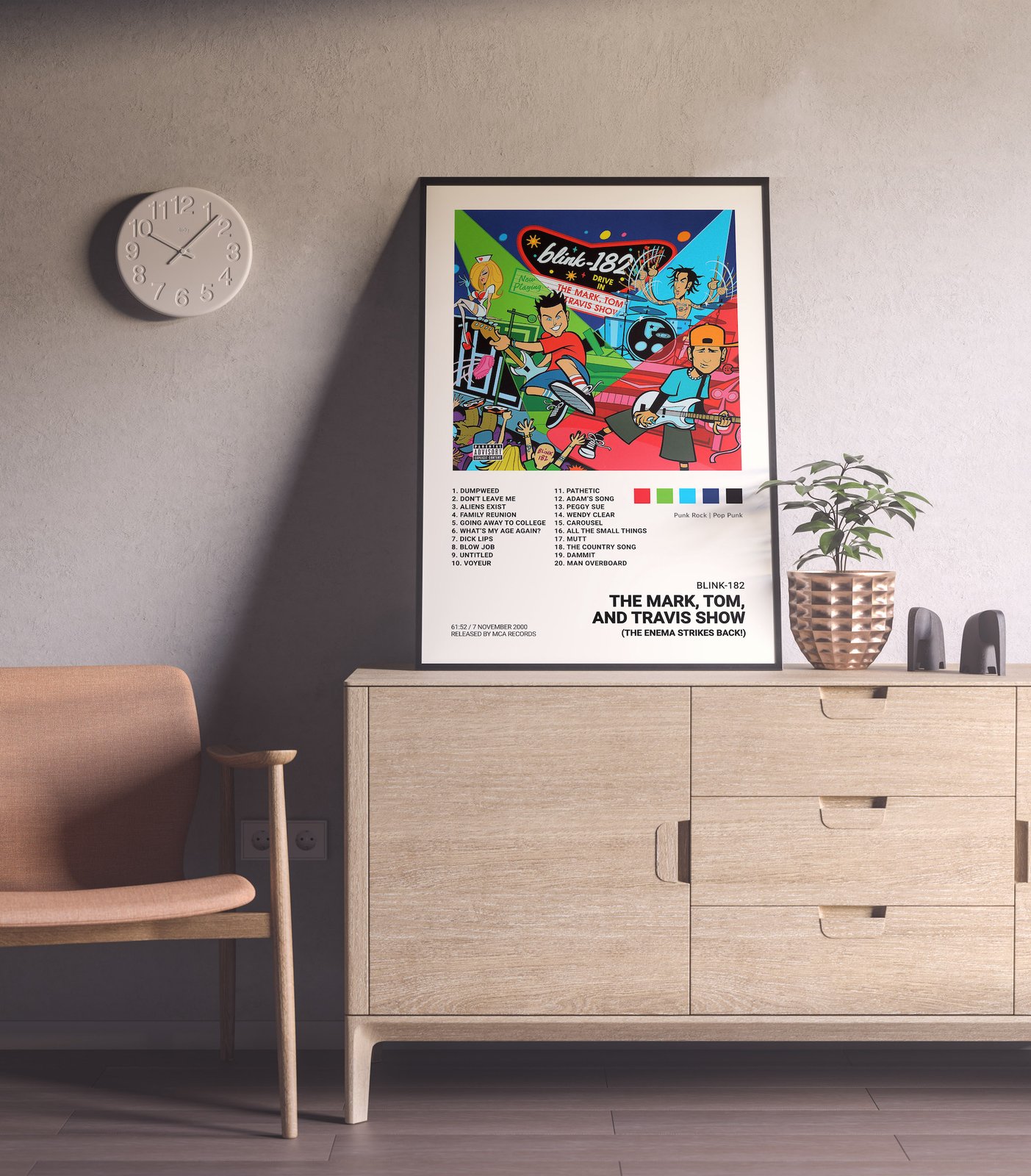 Blink-182 - The Mark, Tom, and Travis Show Album Cover Poster